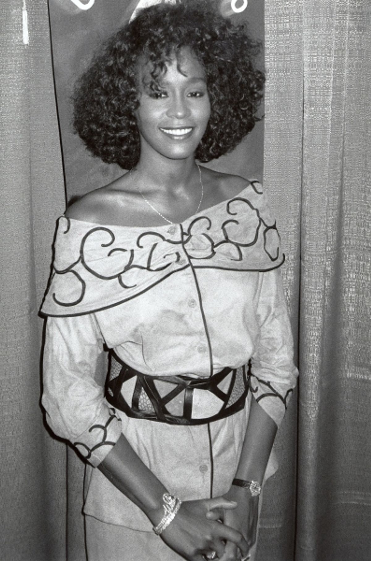 Whitney Houston reveives the United Negro College Fund Award in New York City. July 1988. at 