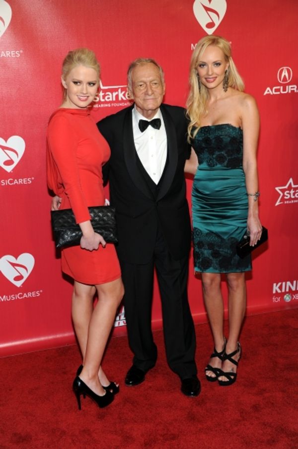 Hugh Hefner arrives at the 2012 MusiCares Person Of The Year Gala Honoring Paul McCar Photo