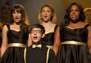 Lea Michele, Kevin McHale, Dianna Agron and Amber Riley @ BroadwayWorld Lea Michele, Kevin McHale, Dianna Agron and Amber Riley Photo