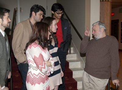 Stephen Sondheim with ENCORES! cast members  Photo