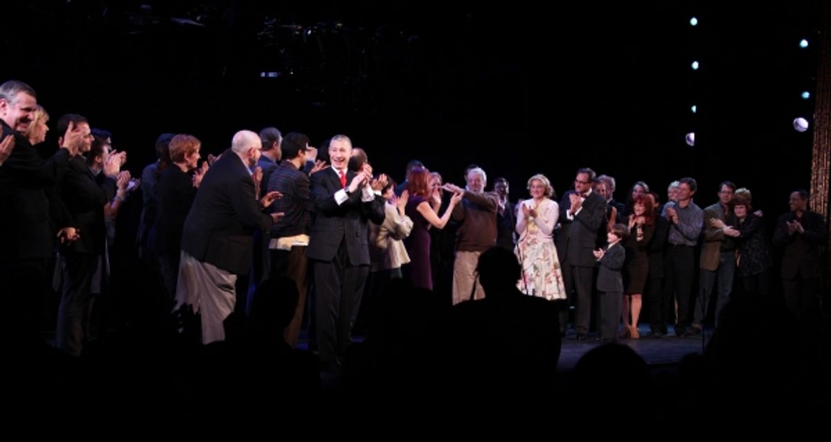 Stephen Sondheim with Liz Callaway, Gary Stevens, Lin-Manuel Miranda, Lonny Price, Colin Donnell, Elizabeth Stanley, Celia Keenan-Bolger, Ann Morrison & Betsy Wolfe with Members  at 