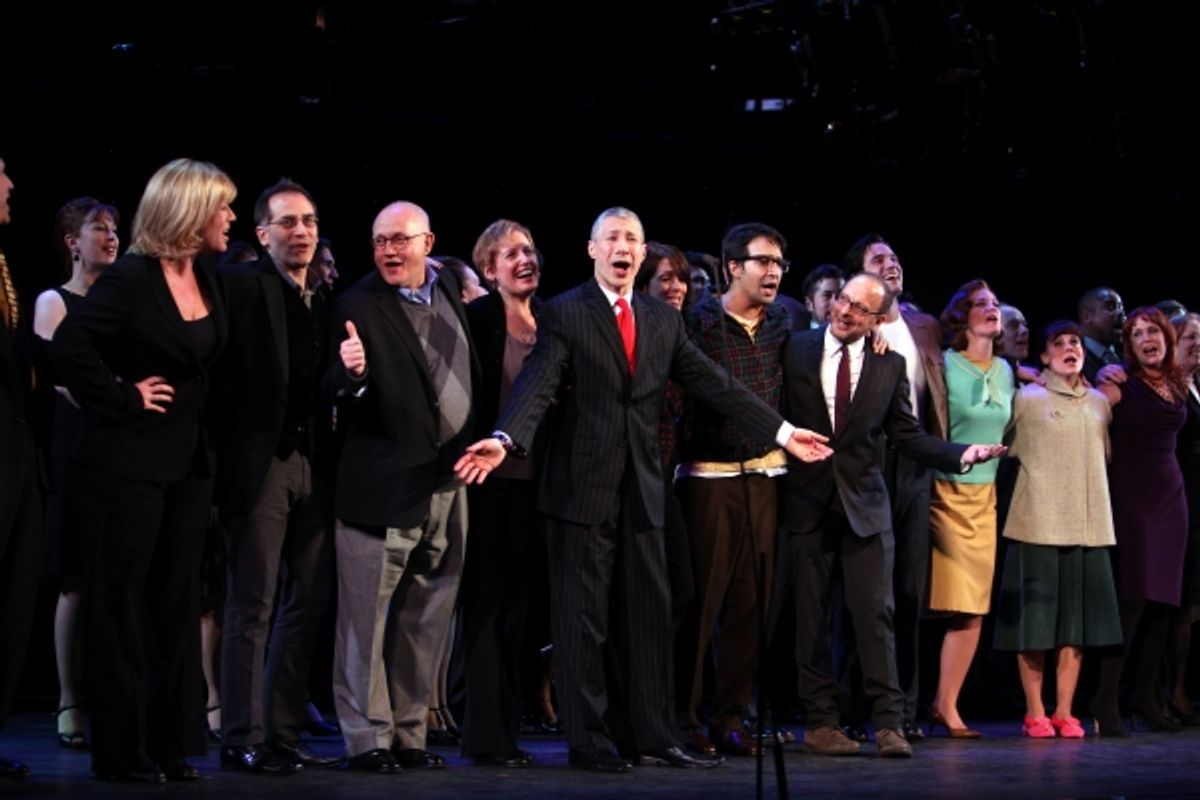 Liz Callaway, Gary Stevens, Jim Walton, Lin-Manuel Miranda, Lonny Price, Colin Donnell, Celia Keenan-Bolger & Ann Morrison with Members of the Original Broadway Cast & the Encores! Cast members  at 