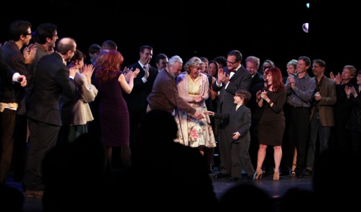 Stephen Sondheim with Liz Callaway, Gary Stevens, Lin-Manuel Miranda, Lonny Price, Colin Donnell, Elizabeth Stanley, Celia Keenan-Bolger, Ann Morrison & Betsy Wolfe  at 