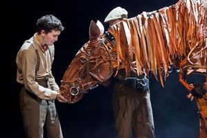 Albert Narracott (Alex Furber) with Joey (Adam Cook) Canadian cast 2012
 Photo