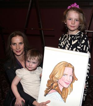 Rachel Griffiths with daughters Adalaila Griffiths and Clementine Griffiths Photo