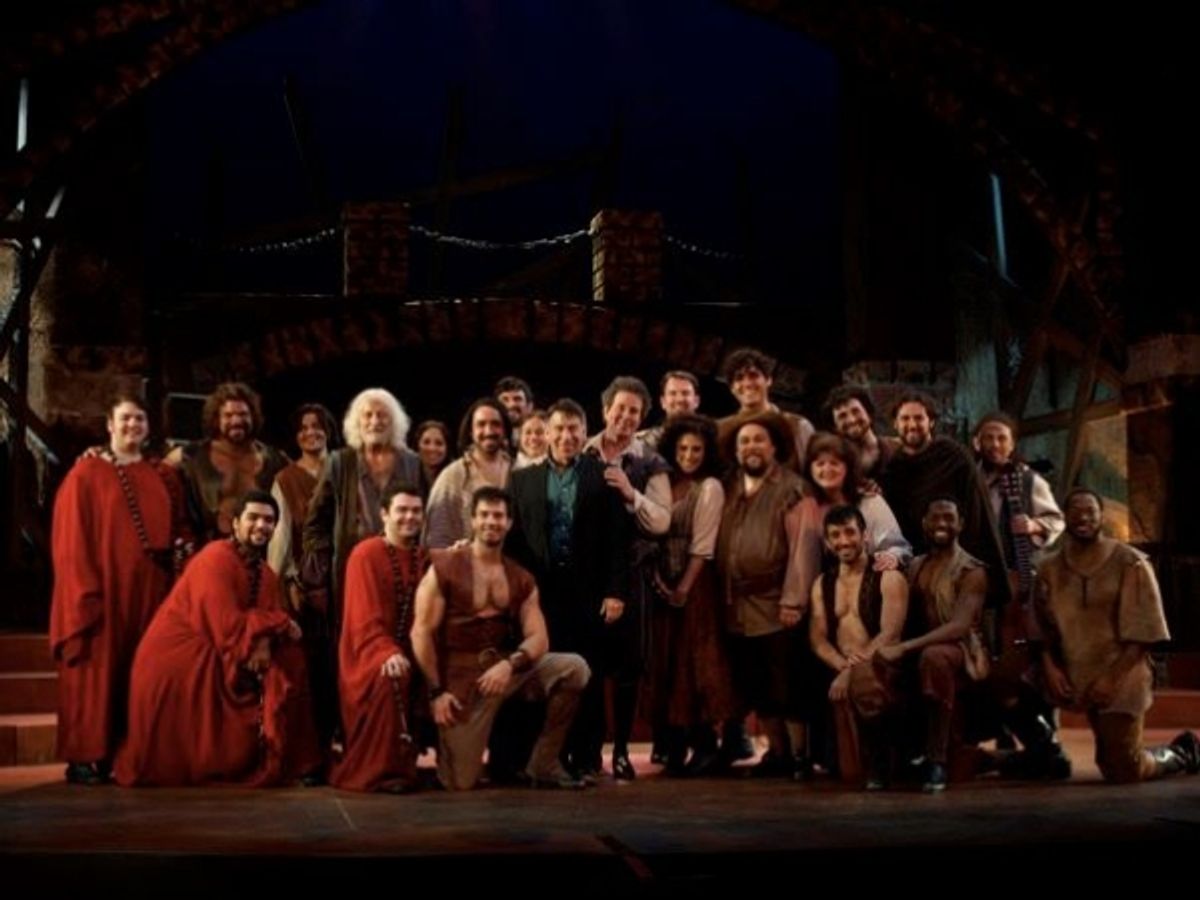 Stephen Schwartz and the cast at 