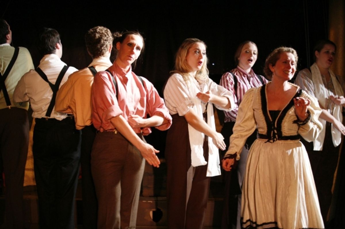 Laura Sturm as Charity Barnum and the cast of BARNUM at 