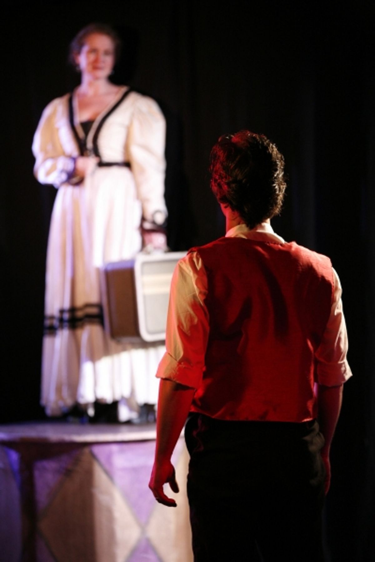 Laura Sturm as Charity Barnum and Jason Bowen as P.T. Barnum at 