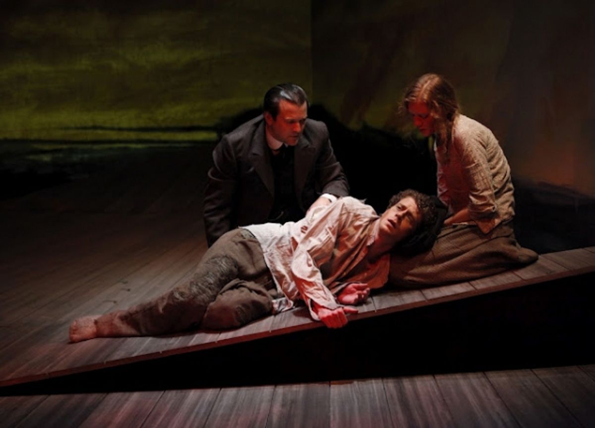  Rod Brogan (Andrew Mayo), Wrenn Schmidt (Ruth Atkins), Lucas Hall (Robert Mayo, pictured laying down) in Eugene O'Neill's BEYOND THE HORIZON at 