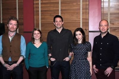 Glen Hansard, Marketa Irglova, Steve Kazee, Cristin Milioti, John Tiffany. Photo Cred Photo