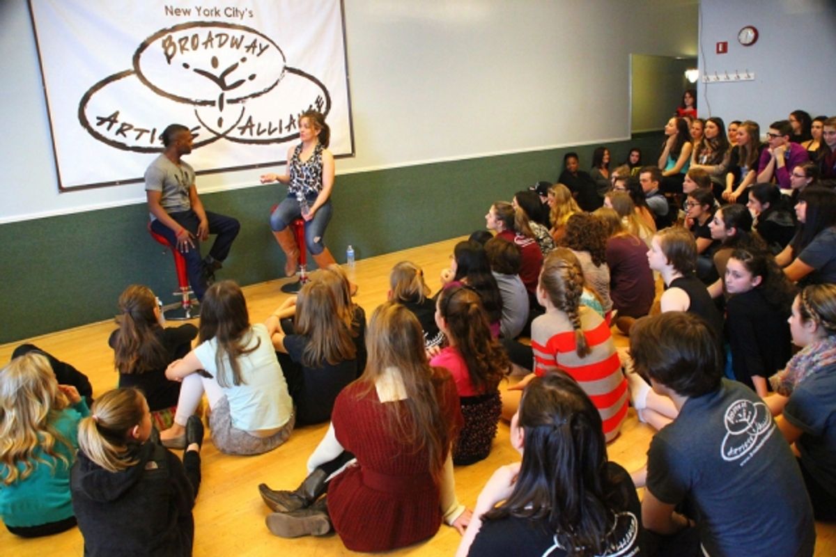 Alice Ripley and students  at 