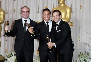 Producer Rich Middlemas, directors T.J. Martin and Dan Lindsay  Photo