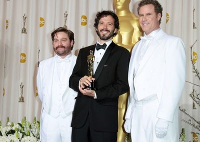 Zach Galifianakis, actor-musician Bret McKenzie, and actor Will Ferrell Photo