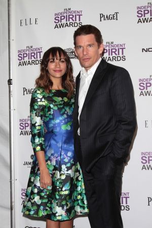 Rashida Jones & Ethan Hawke pictured at the 2012 Film Independent Spirit Awards Press Room in Santa Monica, Ca February 25, 2012 © RD / Orchon / Retna Digital @ BroadwayWorld Rashida Jones & Ethan Hawke pictured at the 2012 Film Independent Spirit Awards Press Photo