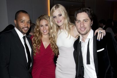 Donald Faison, Cacee Cobb, Taylor Bagley and Zach Braff
 Photo