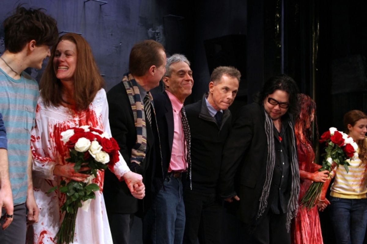 Andy Mientus, Marin Mazzie, Michael Gore, Lawrence D. Cohen, Dean Pitchford, Stafford Arima, Molly Ranson & Jen Sese at 