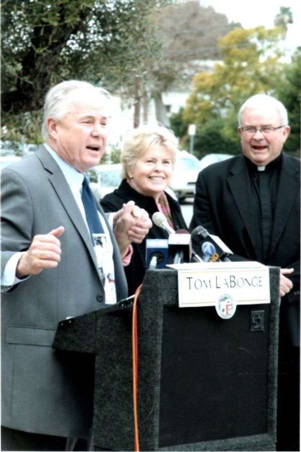 Tom LaBonge, Linda Hope and Msgr. Bob Gallagher Photo