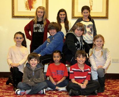 Jessica Adair, Olivia Plummer, Annabel Smith. Middle Row: Elise Blake, Tom Dunnigan,  Photo