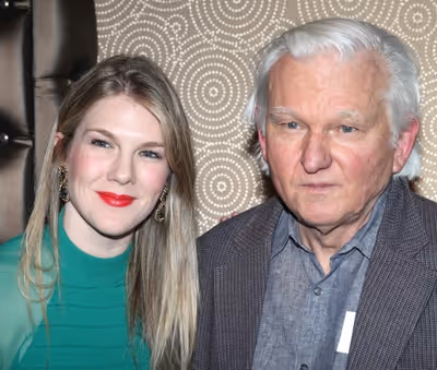 Lily Rabe & dad David Rabe.  Photo Credit: Walter McBride / Retna Ltd. Photo