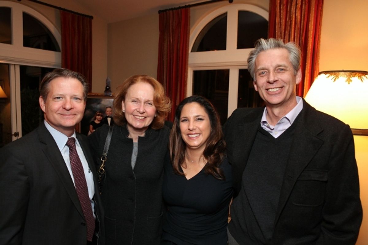 LOS ANGELES, CA - FEBRUARY 13: (L-R) William H. Ahmanson, Kate Burton, Karla Ahmanson and Michael Ritchie at 