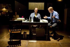 Jim Fletcher and Scott Shepherd in GATZ, created by Elevator Repair Service and direc Photo