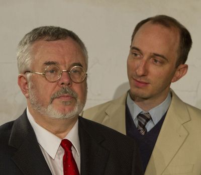 Gordon McCall as Dr. Sigmund Freud and Scot Greenwell as C. S. Lewis Photo