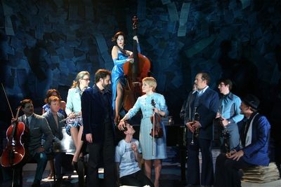 Malcom Gets and the cast of Merrily We Roll Along
 Photo