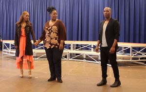 Krystal Joy Brown, Kecia Lewis-Evans & Leslie Odom Jr.  Photo