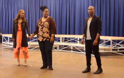 Krystal Joy Brown, Kecia Lewis-Evans & Leslie Odom Jr.  Photo