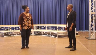 Kecia Lewis-Evans & Leslie Odom Jr. Photo