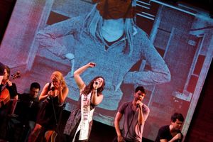 Betsy Wolfe, Lindsay Mendez, Ben Crawford, and Alex Brightman Photo