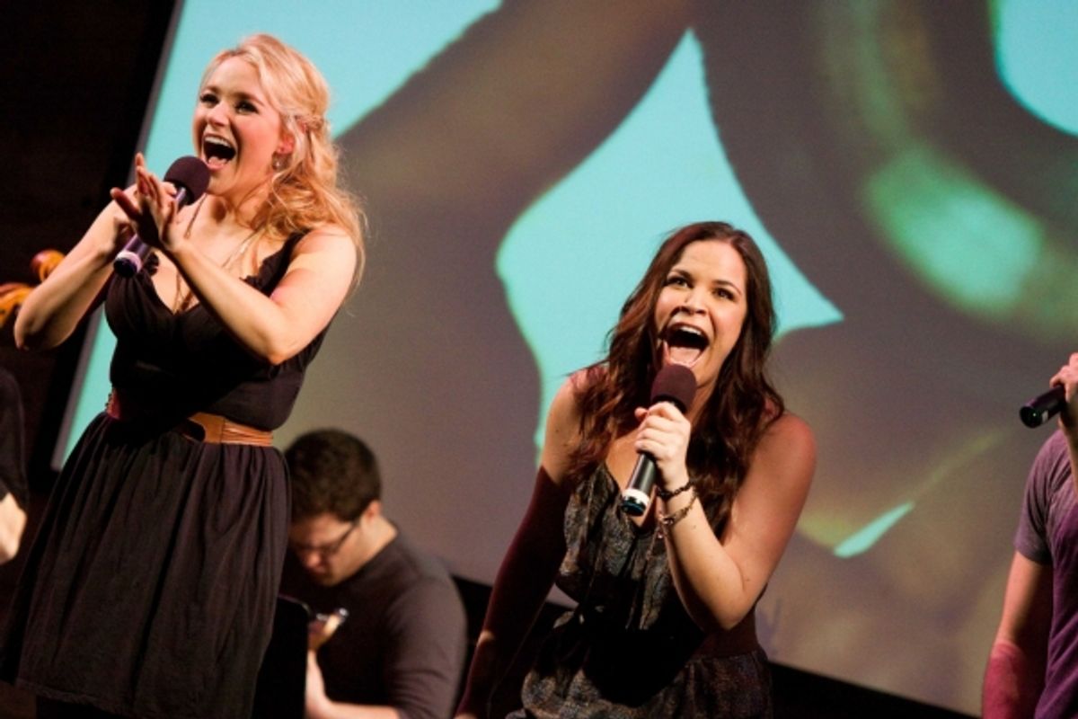 Betsy Wolfe, Lindsey Mendez at 