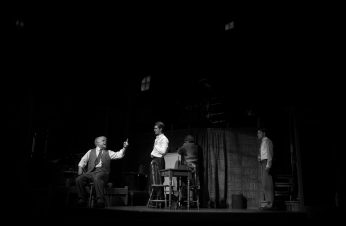 Philip Seymour Hoffman, Andrew Garfield, Linda Emond, and Finn Wittrock at 