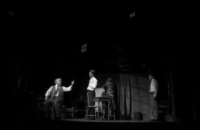 Philip Seymour Hoffman, Andrew Garfield, Linda Emond, and Finn Wittrock Photo