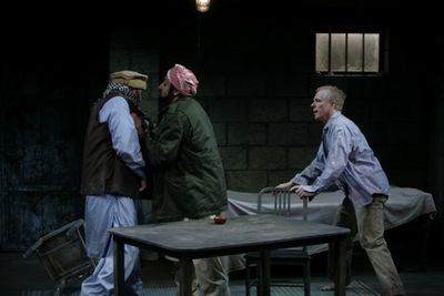 Ahmed Hassan as Dar, Bhavesh Patel as Bashir and John Hickok as Nick Photo