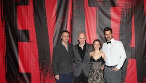Director Michael Grandage, Michael Cerveris, Elena Roger and Ricky Martin Photo