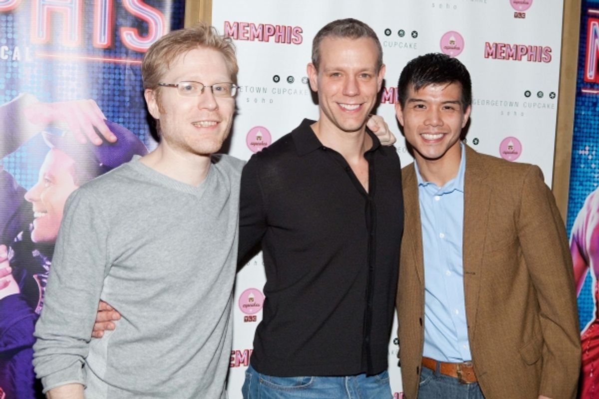 Anthony Rapp, Adam Pascal and Telly Leung at 