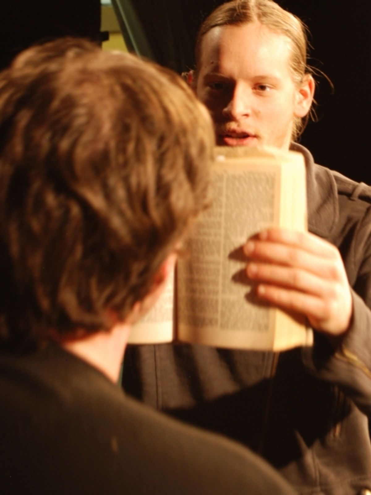 Sean Hall as Hamlet and James Thompson as Laertes (back) at 