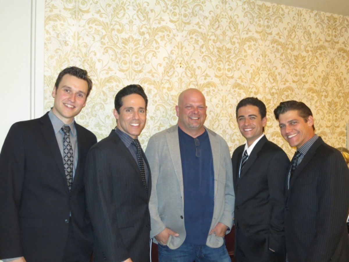 Rob Marnell (Bob Gaudio), Jeff Leibow (Nick Massi), Rick Harrison, Graham Fenton (Frankie Valli) and Deven May (Tommy DeVito) at 