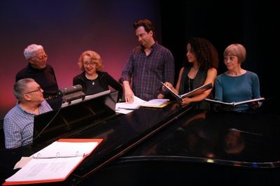 Graham Rowat, Stephanie Umoh and the company of THE SHOW GOES ON Photo