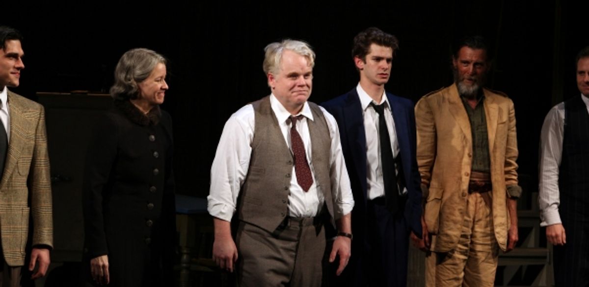 Finn Wittrock, Linda Emond, Phillip Seymour Hoffman, Andrew Garfield, John Glover & Remy Auberjonois at 