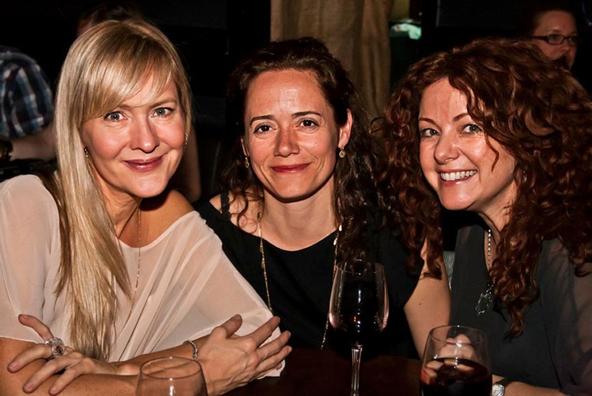 Linda Larkin with friends at 