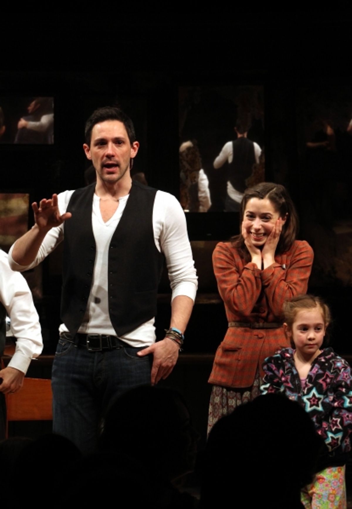 Steve Kazee & Cristin Milioti with Ripley Sobo  at 