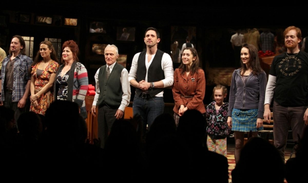 J. Michael Zygo, Erikka Walsh, Anne L. Nathan, David Patrick Kelly, Steve Kazee & Cristin Milioti, Ripley Sobo, Elizabeth Davis & David Abeles at 