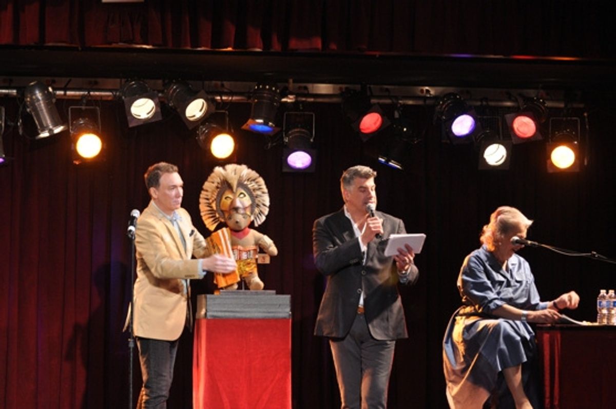 Patrick Page, Bryan Batt, Lorna Kelly and The Lion King Bear at 