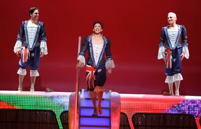 Will Swenson, Nick Adams and Tony Sheldon on opening night Photo