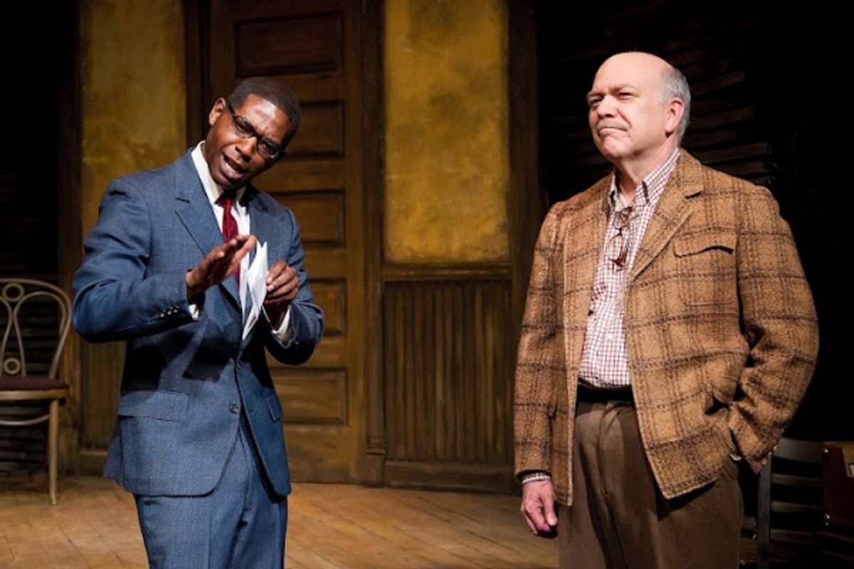 Royce Johnson as Luigi Wells, and Scott Robertson as George Hollewinski at 