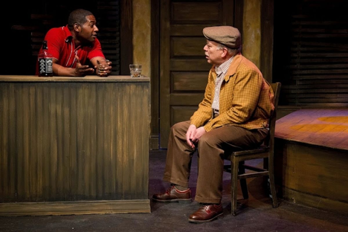 Royce Johnson as Luigi Wells, and Scott Robertson as George Hollewinski  at 