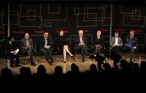 Reporter Dave Itzkoff, Matthew Weiner, Jon Hamm, Christina Hendricks, John Slattery, January Jones, Vincent Kartheiser and Jared Harris @ BroadwayWorld Reporter Dave Itzkoff, Matthew Weiner, Jon Hamm, Christina Hendricks, John Slattery, Photo