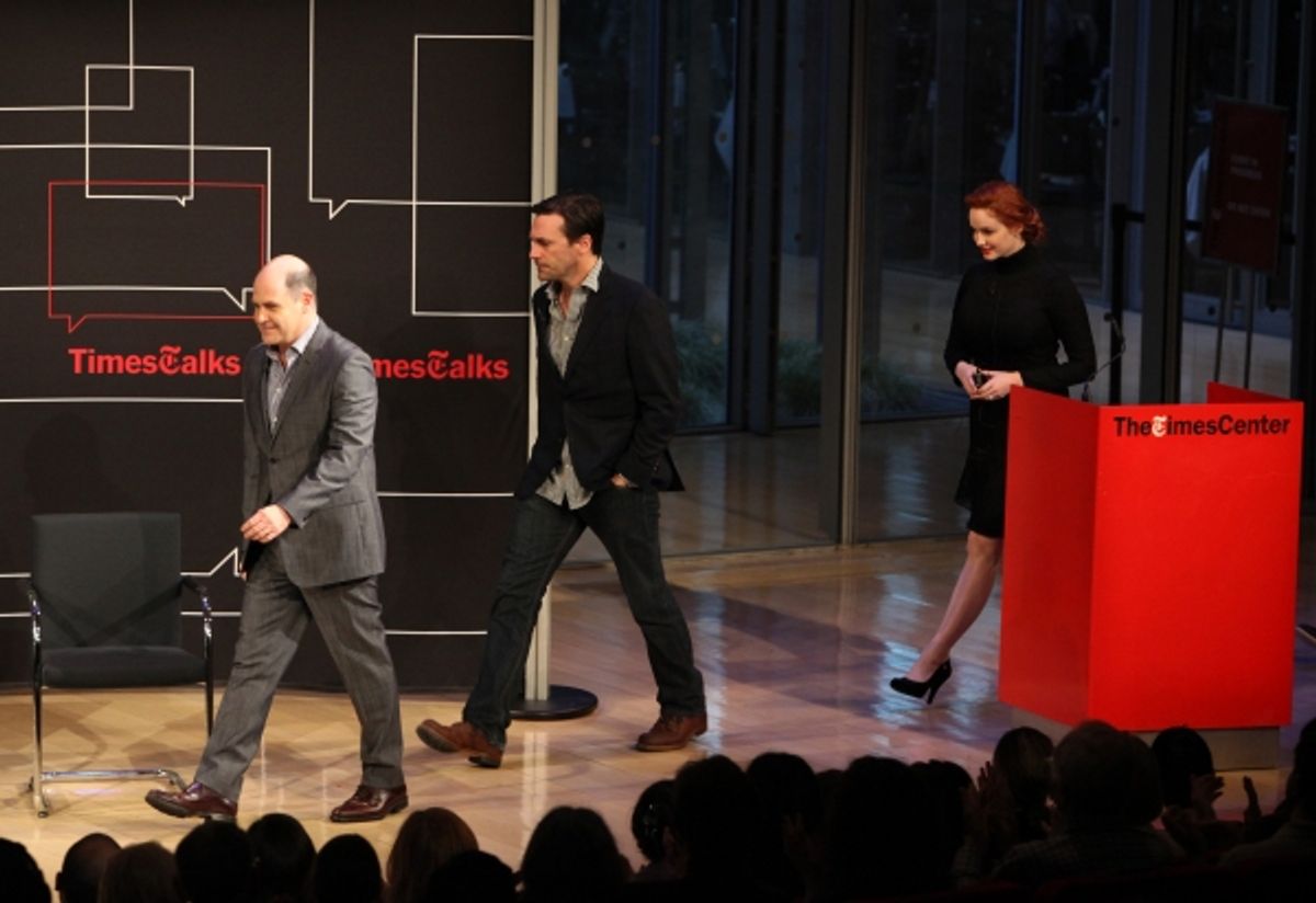 Matthew Weiner, Jon Hamm, Christina Hendricks  at 